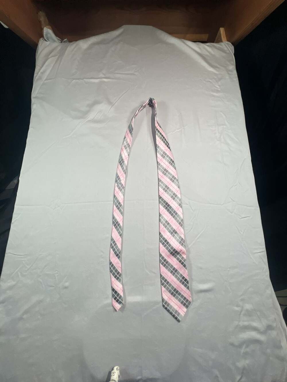 Stafford Essentials Pink and Black Plaid Necktie